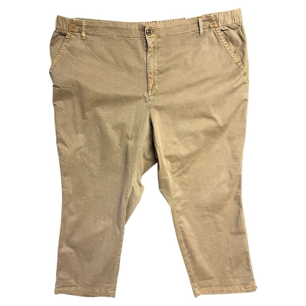 Old‎ Navy Chino Uniform Pants 3X Sisal High Rise Ankle Casual Everyday Stretch